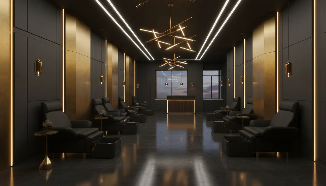 Noire The Nail Bar luxury salon interior St. Petersburg FL